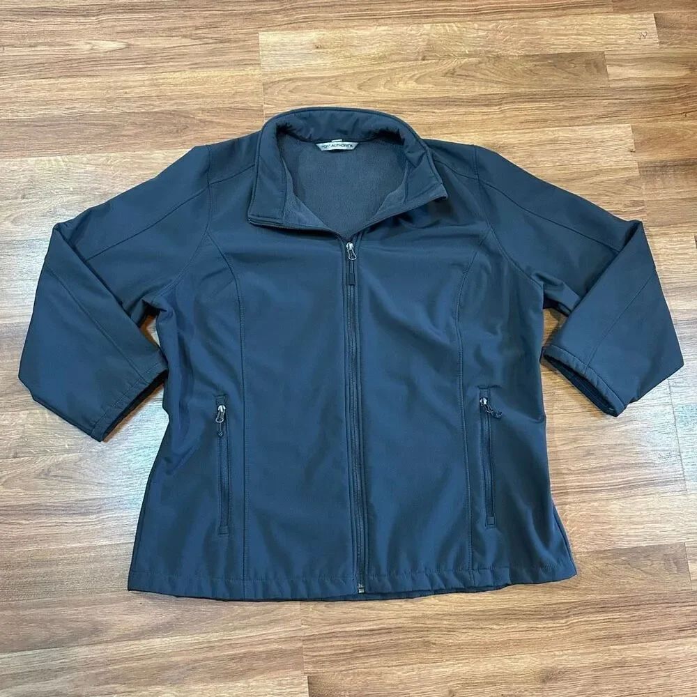 Port Authority Jacket Zip Up Gray | Women Size XXL